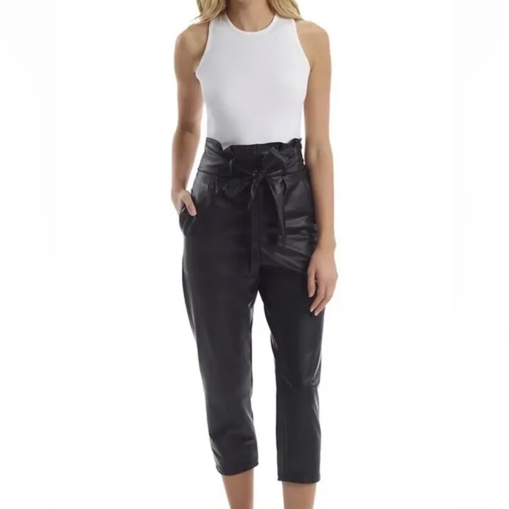 Commando Faux Leather Paper Bag Pants - Relaxed Fit High Waist Trousers